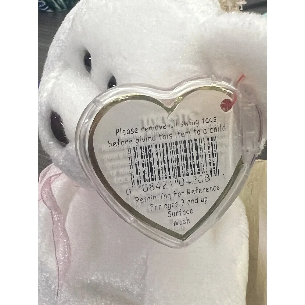 Ty Beanie Baby Halo The Angel‎ Bear Vintage 1998 Brown Nose Tag Free Shipping
